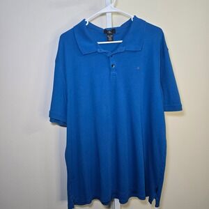 Calvin Klein Mens XXL Polo Shirt Blue Short‎ Sleeve Casual Classic Top